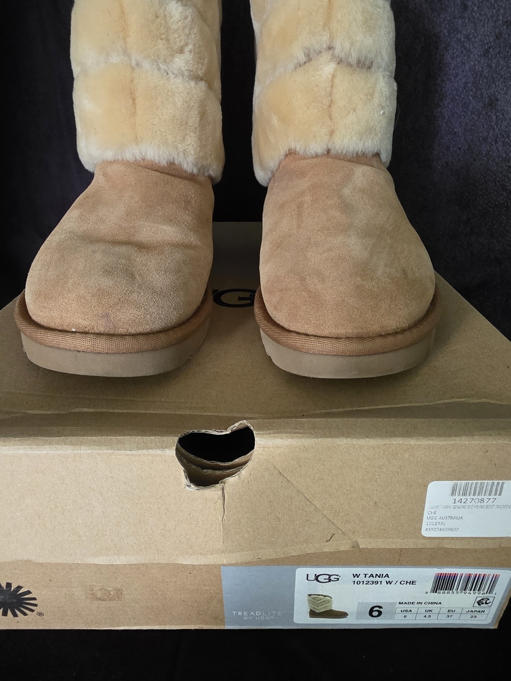 UGG Women's Tania Boots in Chestnut with Shearling Cuff